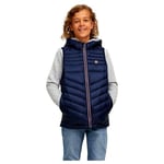 JACK & JONES Boys Bodywarmer Gilet Puffer Regular Fit Kids Sleeveless Coat Zipper, Navy Colour, UK Size 16 Years