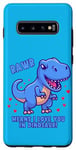 Galaxy S10+ Rawr Means I Love You In Dinosaur with Big Blue Dinosaur Case