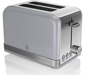 Swan ST19010GRN 2-Slice Toaster - Grey, Silver/Grey