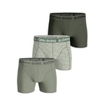 Björn Borg Kalsonger 3P Cotton Stretch Boxer 1721 Grön Mönstrad bomull Large Herr