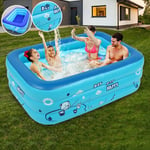 H.aetn Square Family Paddling Pool,Home Use Water Pool Inflatable Pool,Above Ground Baby Bathing Tub Kiddie Pools,Water Pool For Kids Adults Blue 47inch
