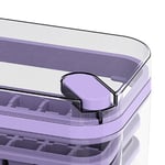 Home Ice Cube Tray Double Layer Ice Freezer Storage Box 64pcs Purple HOT