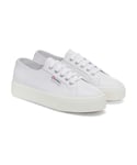 Superga Womens/Ladies 2730 Nappa Leather Lace Up Trainers (Optical White/Silver/Avorio) - White & Silver - Size UK 4.5