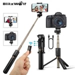 TL29509-BlitzWolf 4 IN 1 Selfie Stick-stativ med Bluetooth-fjärrkontroll Utdragbar monopod för telefon, sportkamera