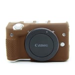 Canon EOS M3 18-55mm - kameraskal mjukt flexibelt skyddande silikon kamerahus Kaffebrun Brun