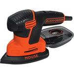 BLACK+DECKER 120 W Next-Gen Detail Mouse Electric Sander with 9 Accessories and Kitbox, KA2500K-GB