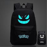 Ny Pokémon Ryggsäck Luminous Skolväska För Pojkar Flickor Studenter Resväska Vattentät Slitstark Mochilas（Svart）