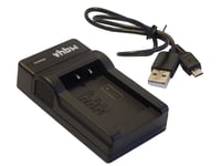vhbw Chargeur USB compatible avec Sony Alpha NEX-C3, NEX-C3A, NEX-C3D, NEX-C3K, NEX-F3 caméra, action-cam - Chargeur, témoin de charge