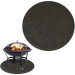 Round Fire Pit Mat, Gas Grill Mat Carpet Fire Pit Protection BBQ Fireproof Mat Foldable Heat Water Resistant Mat Non-Slip for Backyard Outdoor Deck Patio Camping (27 Inch)