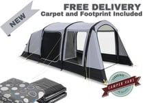 Kampa Hayling 4 Air TC 4 Person Airframe tent, POLYCOTTON, Carpet and Footprint