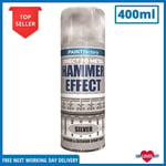 Hammer Effect Silver Spray Paint Direct to Metal Auto Interior Exterior 400ml