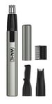 Wahl Micro Finisher Nose Hair Trimmer for Men and Women 3-in-1 Nose Trimmer and Ear and Eyebrow Trimmer, Lithium Battery Powered, Washable Heads