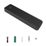 M.2 Aluminium SSD-låda, Stöd för NVMe/NGFF SATA Typ-C USB3.2 Gen2 Aluminium 10G Dubbelavtal Svart