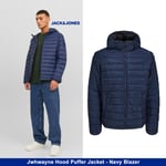 Jack & Jones Hooded Puffer Jacket, Full Zip, Long Sleeve for Men