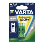 Varta Laddningsbara Nimh-batteri Aaa 1.2 V 550 Mah 2-blister