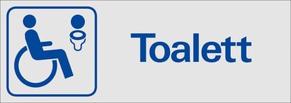 Skylt toalett funktionshinder, 225 x 80 mm