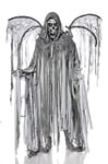 Mask Paradise 80087-079-004 Angel of Death Costume d'Halloween pour homme en coton et polyéthylène Gris Taille unique