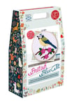 The Crafty Kit Company British Bird Blue Tit Sewing Appliqué Craft kit with Felt, Sewing Thread, 15cm Bamboo Contemporary Embroidery Sewing Hoop, Needle and Colour Instructions for Children and Adults