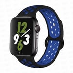 Sportrem För Apple Watch Band 45 Mm 49 Mm 44 Mm 40 Mm 41 Mm 42 Mm Silikonarmband Korrela Iwatch Ultra 2 Series 9 8 Se 7 6 5 4 3 Obsidian-Svart 20 S-M Black-blue 19 S-M