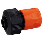 BLACK+DECKER Tuyau d'arrosage raccord Rapide – 5/8'-3/4' – Diamètre 16-19 mm – Plastique – Noir/Orange