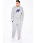 Nike Mens Crew Neck Sweatshirt Pullover in Grey Cotton - Size Small