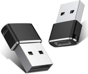 Adaptateur USB C Femelle vers USB Mâle 2 Pack Chargeur pour iPhone 11 12 13 Pro Max Airpods iPad Air 4 Mini 6