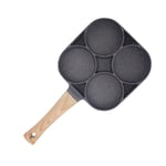 (Wood Grain For Gas And Induction Cooker Black)4 Hole Frying Pan Non Stick He UK