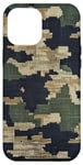 iPhone 15 Plus Cross Stitch Style Camouflage Pattern Case