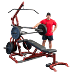 Frivikts gym / GLGS100P4 (Tillval Viktpaket: 200 kg viktpaket, Tillval Träningsbänk: Ja, GLDA3)