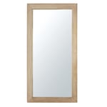 Grand miroir rectangulaire en bois de manguier marron clair 90x180