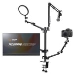 TARION Support de Table pour Appareil Photo: Support Appareil Photo Bureau avec Bras Articulé Support Camera DSLR Flexible pour Anneau Lumineux, Microphone, Photographie, Vidéo, Titanrig(Set de Table)