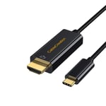 CableCreation Câble USB Type C vers HDMI 4K 30 Hz pour Realme Mi TV Stick Box pour MacBook Pro LED Mini Projecteur HDTV Moniteur LG, Noir - 3 m