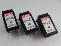 vhbw 3x cartouches rechargée pour Canon Pixma TR4550, TR4551, TS205, TS302, TS304, TS305, TS3150, MX495 imprimante - Set noir
