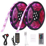 LED Strip Lights Kit Justech 10M 300LEDs 5050 RGB Strip Light Color Changing Rope Lights Strip Lighting with 44 Key IR Remote Control Waterproof for Party Garden Home Kitchen Decorations