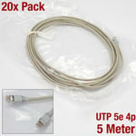 20x Cat 5e 4P UTP Patch Cable Network Cable Ethernet Cable DSL Xbox PS4 Lan RJ45