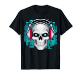 Music Forever Skull With Headphones Ink Graphic Rock Song T-Shirt