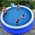 Extra Large Inflatable Pool For Kids Adults,Round PVC Swimming Pool, Home Use Blow Up Pool,Garden Outdoor Paddling Pools Blue 300x76cm