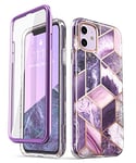 i-Blason Coque iPhone 11, Coque Complète de Protection Antichoc Bumper avec Protecteur d'écran Intégré [Série Cosmo] pour iPhone 11 6.1'' 2019 (Violet)