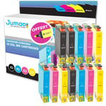 12 cartouches d'encre Jumao 18XL compatibles pour Epson Expression Home XP-315 +Fluo offert