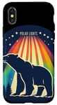 Coque pour iPhone X/XS Ours cool avec lumières polaires pour les amateurs de belles couleurs