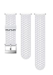 Suunto SS050224000 Original Watch Strap for All Suunto Spartan Sport WRH and Suunto 9 Watches, Silicone, Length: 22.9 cm, Width: 24 mm, Includes Pins for Attaching the Strap, White/Silver