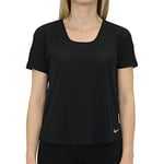 Nike Miler Breathe T-Shirt Femme Noir/Reflective Silver FR (Taille Fabricant : XS)
