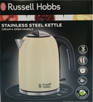 Russell Hobbs Stainless Steel Electric Cordless Jug Kettle Colours Plus - CREAM