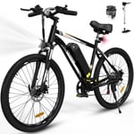 COLORWAY Svart Elcykel, 26" Mountain Bike E-Bike Electric Assistance Bike med avtagbart 36V 15Ah batteri, Shimano 7 Speed