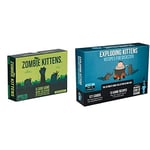 Zombie Kittens & Recipes for Disaster Deluxe Game Set by - Card Games for Adults Teens & Kids - Fun Family Games - A Russian Roulette Card Game, Blue