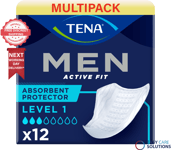 TENA Men Absorbent Protector For Men - Level 1 - Case - 4 Packs of 12 - 48 Pads