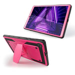 Mignova for Lenovo Tab M10 HD Tablet Case,Shock-Resistant Drop-Proof and Shock-Resistant Hybrid Rugged case(Built-in Stand), for Lenovo Tab M10 HD 2nd Gen (TB-X306F/TB-X306X) 10.1 Inch (Pink)