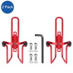 Bicycle bottle cage, road mountain bike, double bead aluminum alloy quick release water cup holder, cycling equipment, bicycle accessories-2 red kettle racks + 4 screws + 1 wrench
