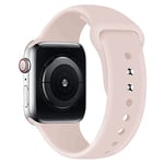 lopolike Compatible avec Apple Watch Band 38/40/41 mm pour homme et femme Bracelet de rechange en silicone souple pour iWatch Series 8 SE 7 6 5 4 3 2 1 Sable rose, Sable rose., 42/44/45mm
