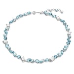 Swarovski сollier Gema necklace Mixed cuts, Blue, Rhodium plated - 5666007